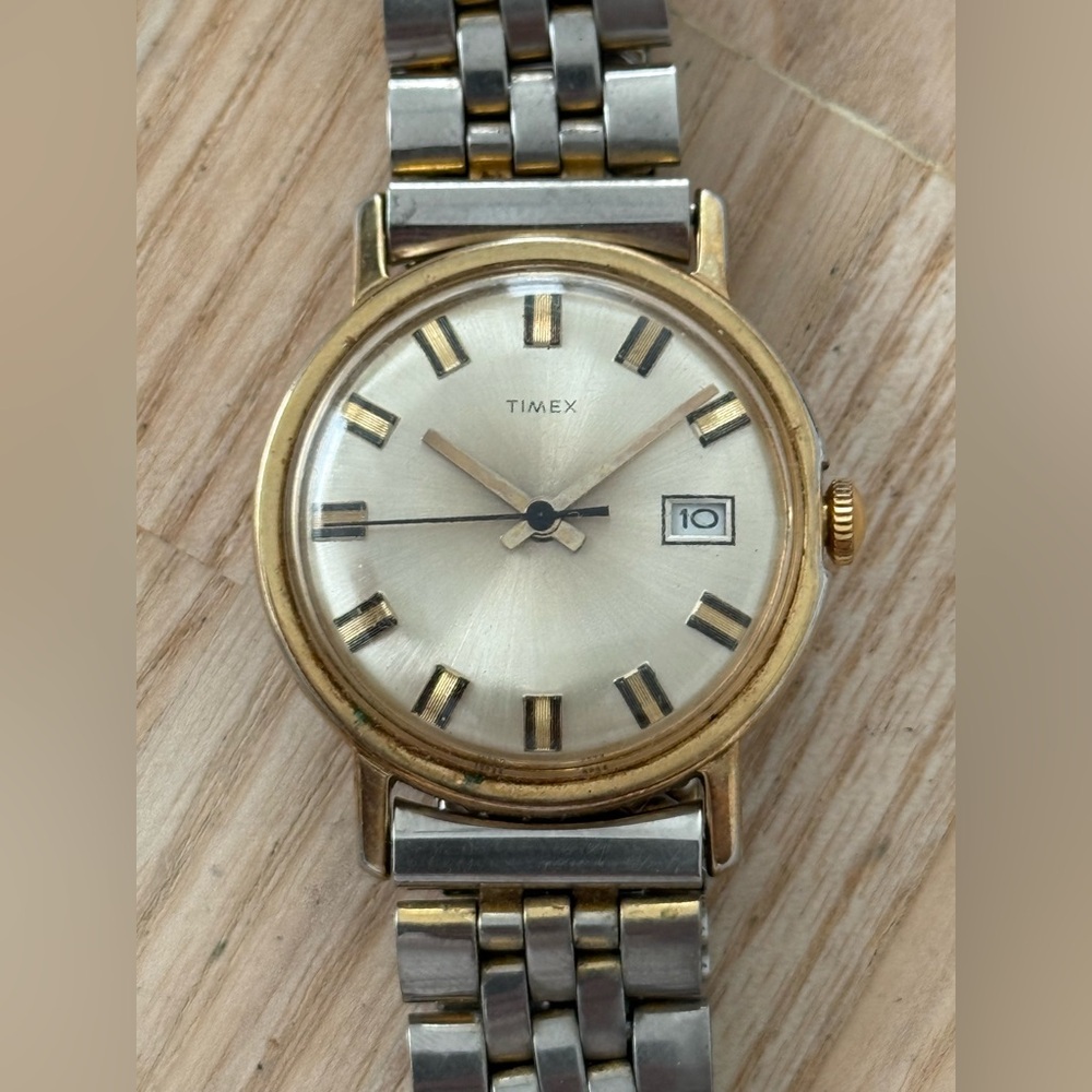 Timex Mercury Rare Vintage Watch Mechanical Winding Gold Case Stretch Bracelet - Picture 3 of 15